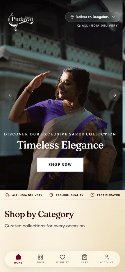 Pudavai Exclusive Mobile View